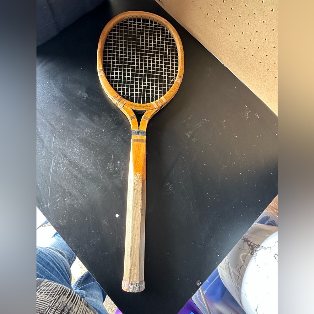 Antique Antique 1920’s A.G. Spalding & Bros wooden top flite tennis racket RARE